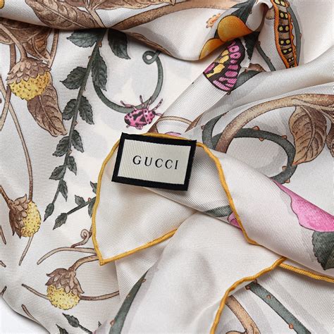 gucci flower silk scarf|nwt authentic gucci silk scarf.